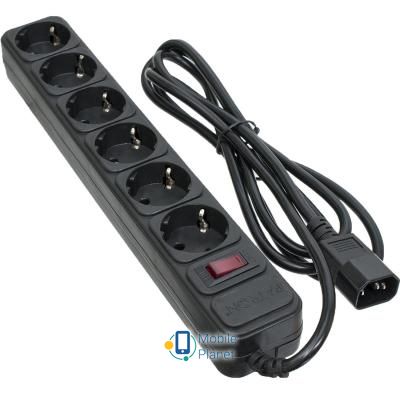 Мережевий фільтр PATRON 2 m3 * 1mm2 (SP-1065U) 6 розеток BLACK (EXT-PN-SP-1065U) (UA)