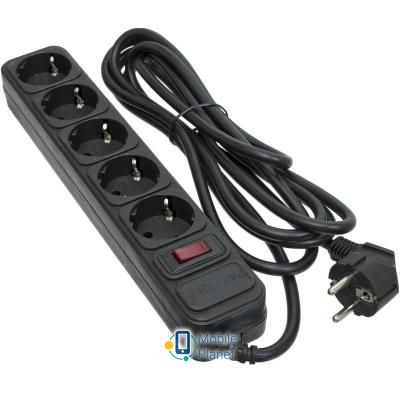 Мережевий фільтр PATRON 3.0 m3 * 1.5mm2 (SP-1653) 5 розеток BLACK (EXT-PN-SP-1653) (UA)