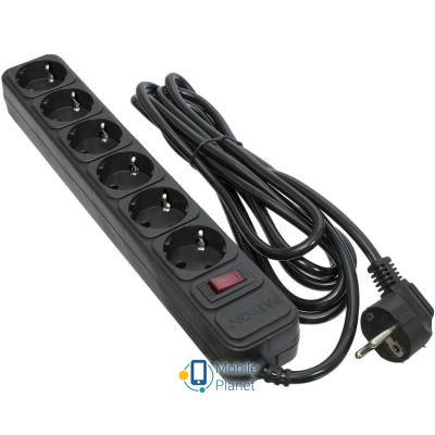 Мережевий фільтр PATRON 3.0 m3 * 1mm2 (SP-1063) 6 розеток BLACK (EXT-PN-SP-1063) (UA)