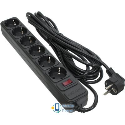 Мережевий фільтр PATRON 5.0 m3 * 1mm2 (SP-1065) 6 розеток BLACK (EXT-PN-SP-1065) (UA)