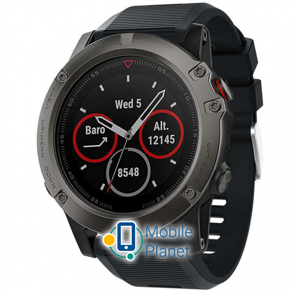 Garmin Fenix 5x Slate Gray Sapphire With Black Band (010-01733-00)