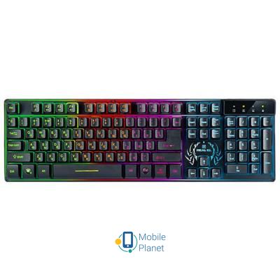 Клавіатура REAL-EL 7090 Comfort Backlit, black (UA)