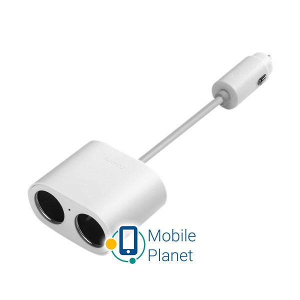 Розгалужувач АЗП Xiaomi Roidmi 1 to 2 Car Cigarette Lighter Charger Adapter White