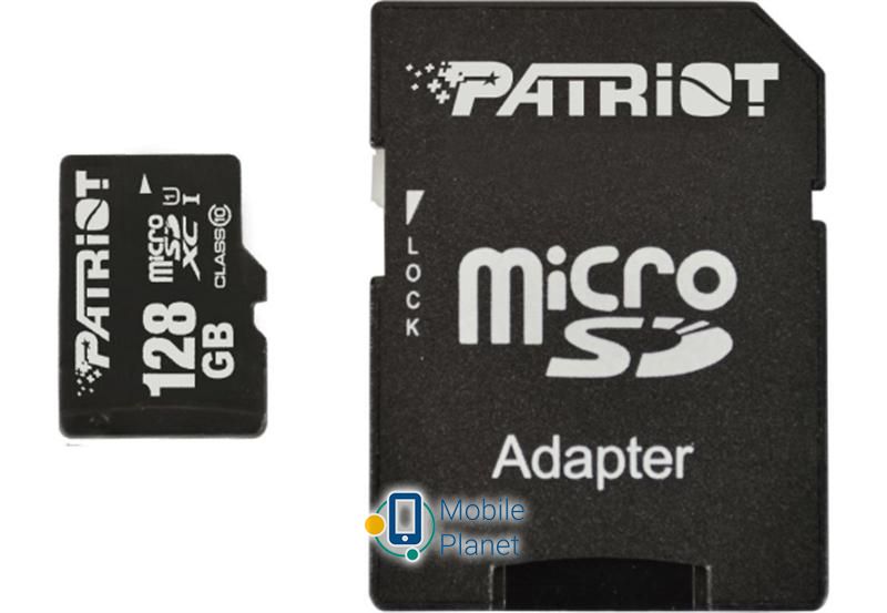Карта пам'яті MicroSDXC 128GB UHS-I Class 10 Patriot LX + SD-adapter (PSF128GMCSDXC10) (UA)