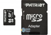 MicroSDXC 64GB UHS-I Class 10 Patriot LX + SD-adapter (PSF64GMCSDXC10) (UA)