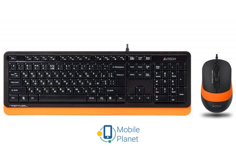 Комплект A4Tech F1010 Black/Orange USB