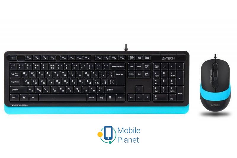 Комплект A4Tech F1010 Black/Blue USB