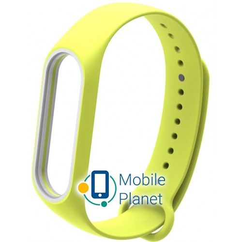 Ремінець для браслета Xiaomi Mi Band 3/4 Line Yellow / White