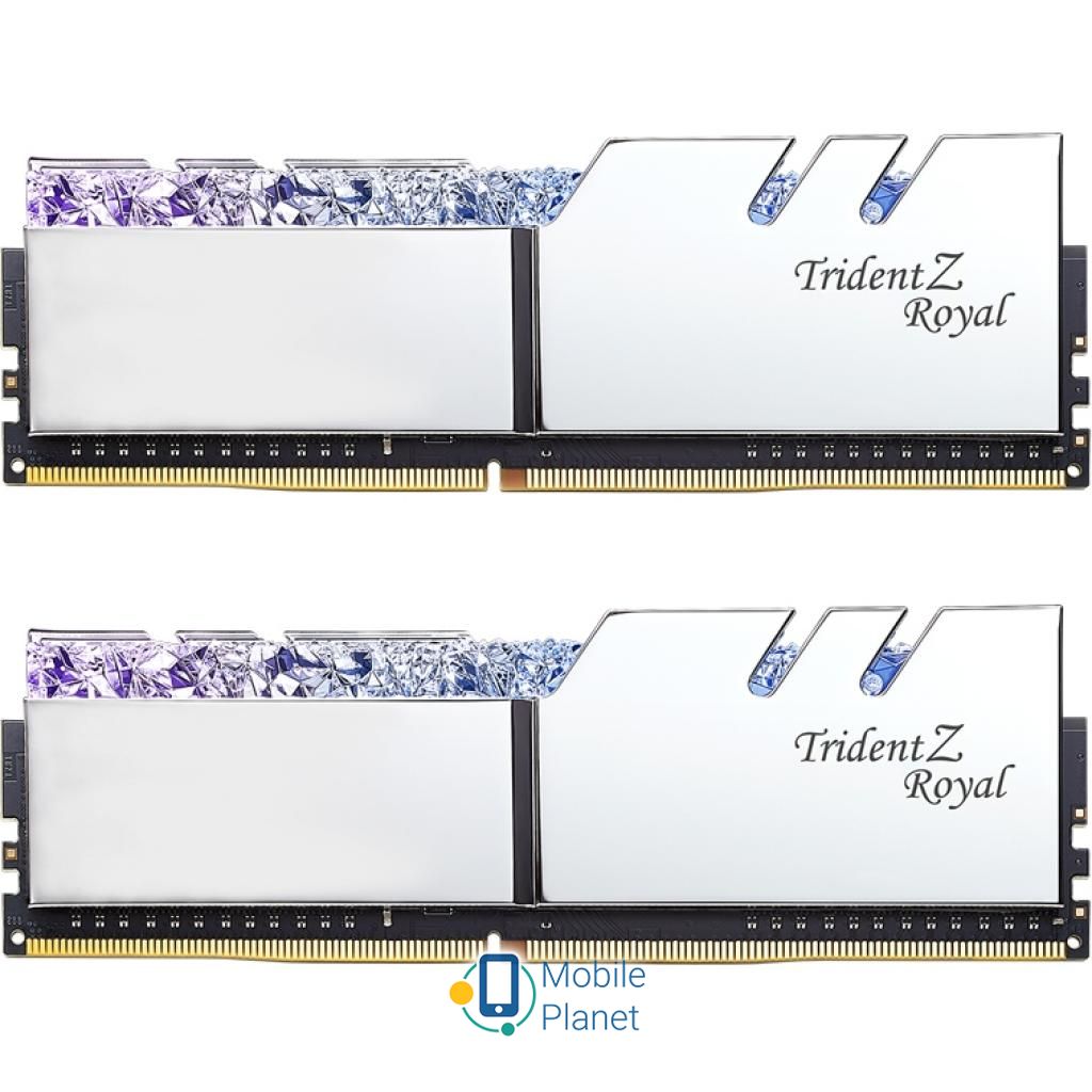 Оперативная память DDR4 16GB (2x8GB) 3200 MHz Trident Z Royal RGB Silver G.Skill (F4-3200C16D-16GTRS)