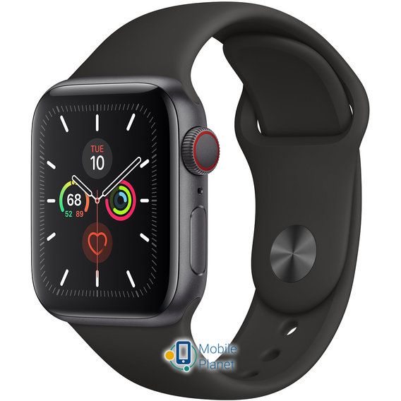 Купити Apple Watch Series 5 (GPS Cellular) 40mm Space Gray Aluminum Case  with Black Sport Band (MWWQ2) в Одесі Києві Харкові дешева ціна зі складу  інтернет-магазин Mobileplanet