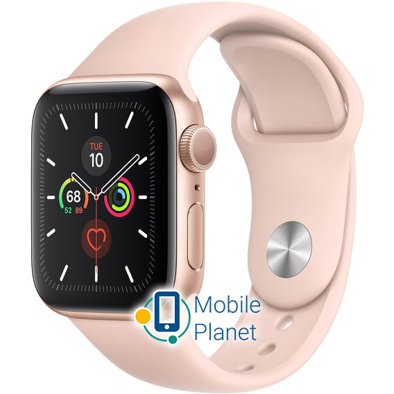 Часы Apple Watch Series 5 (GPS) 40mm Gold Aluminum Case with Pink Sand Sport Band (MWV72)