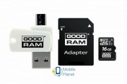 MicroSDHC 16GB UHS-I Class 10 Goodram + SD-adapter + OTG Card reader (M1A4-0160R12) (UA)