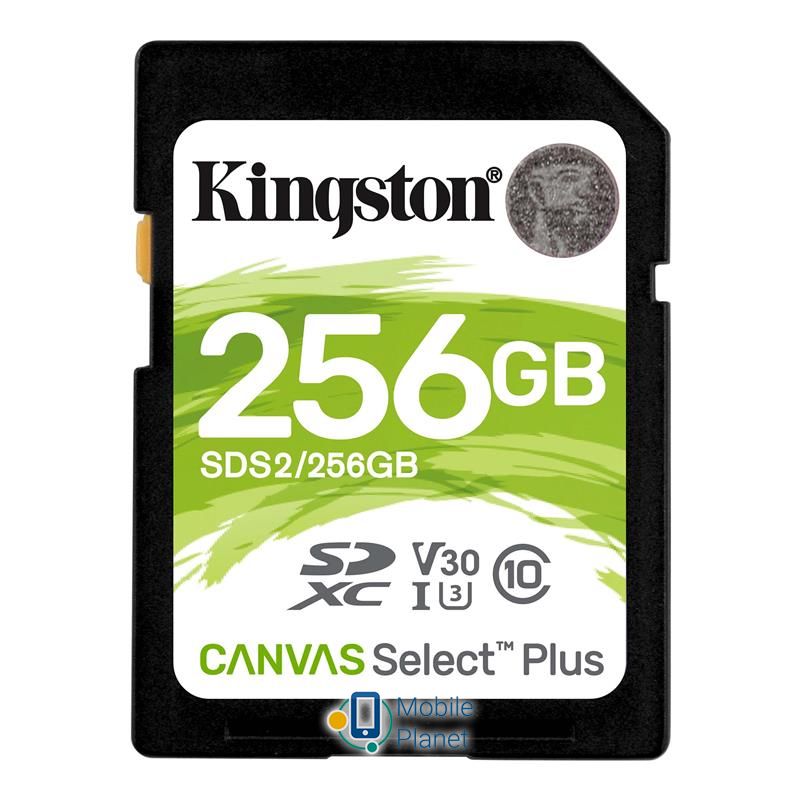 Карта памяти SDXC 256GB UHS-I/U3 Class 10 Kingston Canvas Select Plus R100/W85MB/s (SDS2/256GB) (UA)