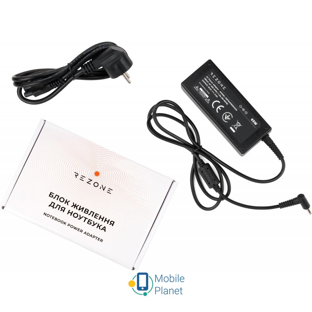 Блок питания к ноутбуку Rezone HP 65W 18.5V 3.5А разъем 4.5*3.0 (RZPSHP65184530) (UA)