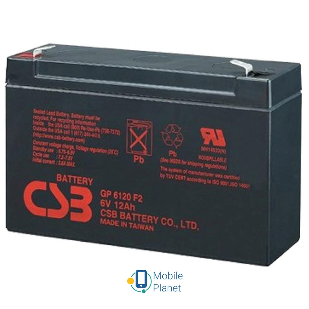 Акумуляторна батарея CSB 6В 12 Ач (GP6120F2) (UA)