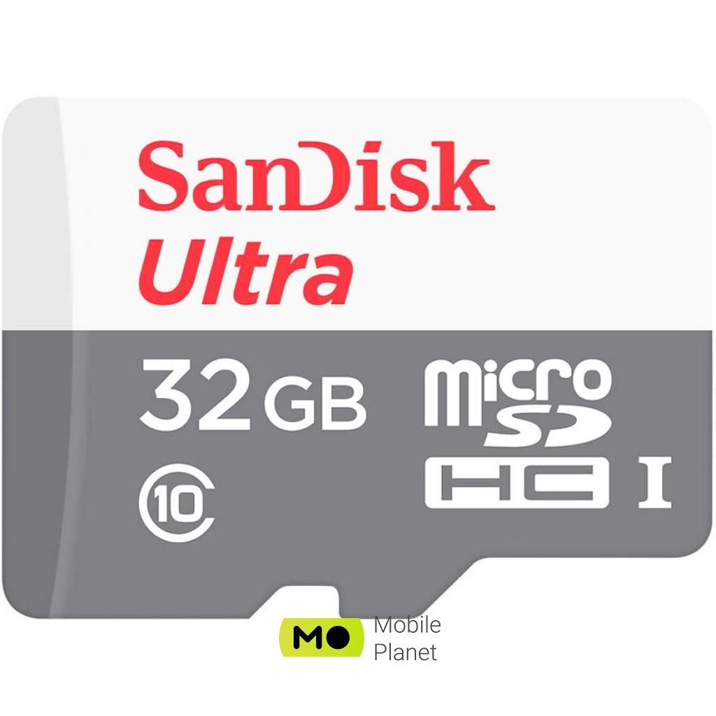 Карта пам'яті SANDISK 32GB microSD class 10 Ultra Light (SDSQUNR-032G-GN3MN) (UA)
