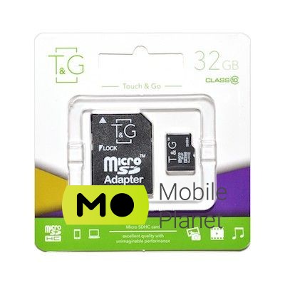 Карта пам'яті MicroSDHC 32GB UHS-I Class 10 T & G + SD-adapter (TG-32GBSD10U1-01)