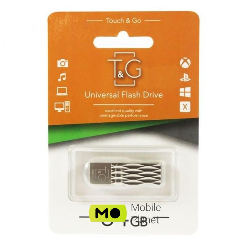Флеш память USB 64GB T&G 103 Metal Series Silver (TG103-64G)