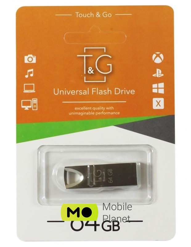 Флеш память USB 64GB T&G 117 Metal Series Silver (TG117SL-64G)