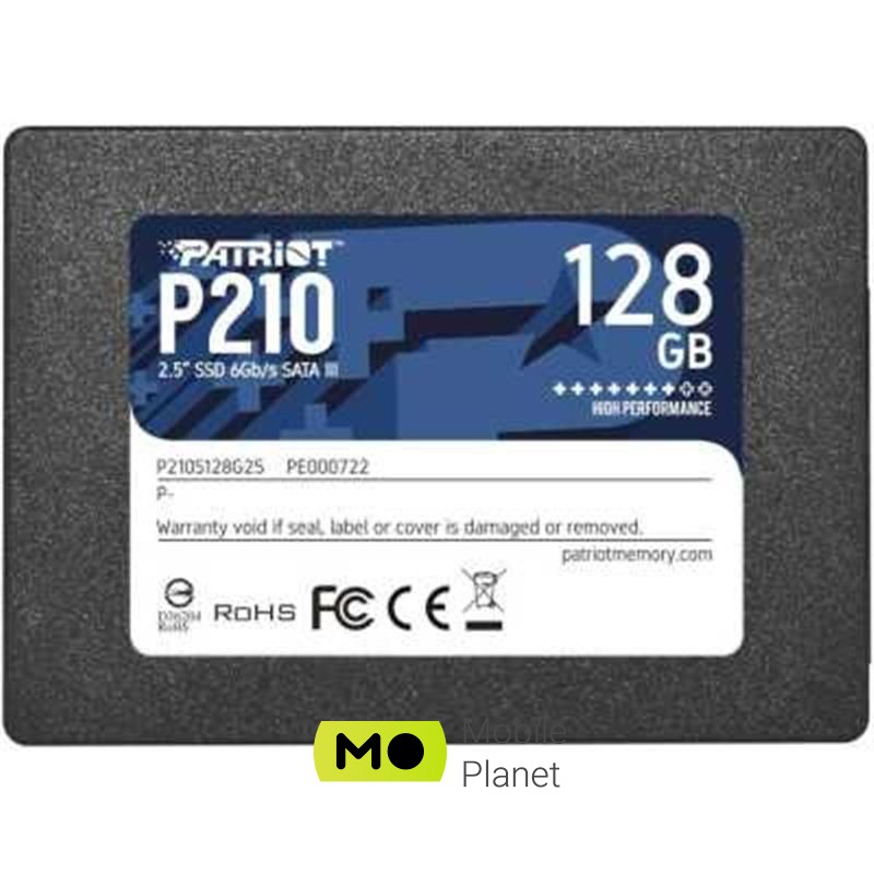 SSD диск 128GB Patriot P210 2.5 SATAIII TLC (P210S128G25)