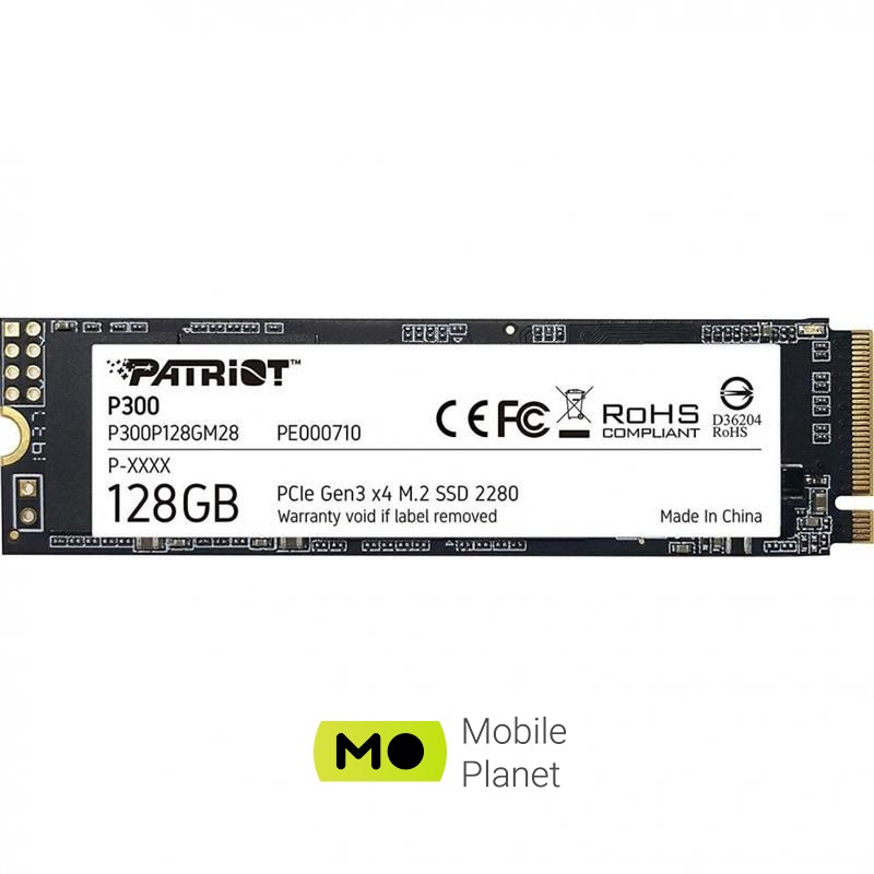 SSD диск 128GB Patriot P300 M.2 2280 PCIe NVMe 3.0 x4 TLC (P300P128GM28) (UA)