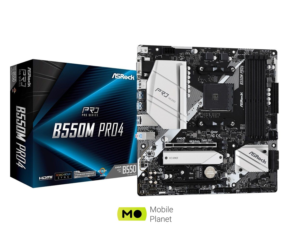 Материнська плата ASRock B550M Pro4 Socket AM4