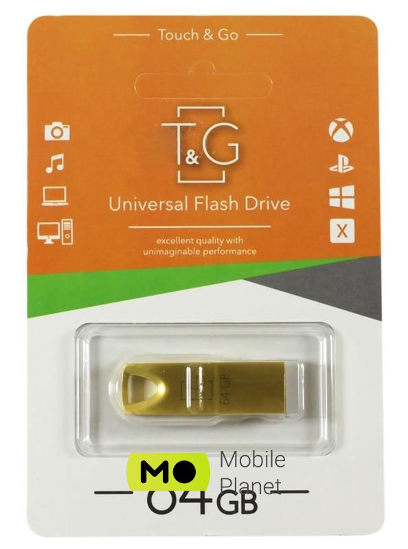 Флеш пам `ять USB 64GB T & G 117 Metal Series Gold (TG117GD-64G)