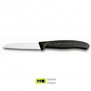 Victorinox SwissClassic для овочів 8см, хвилясте лезо, чорний (6.7433) (UA)