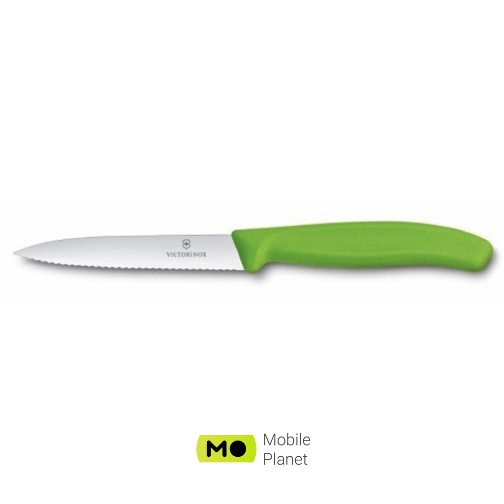 Victorinox SwissClassic для нарізки 10 см, хвилясте лезо, зелений (6.7736.L4) (UA)