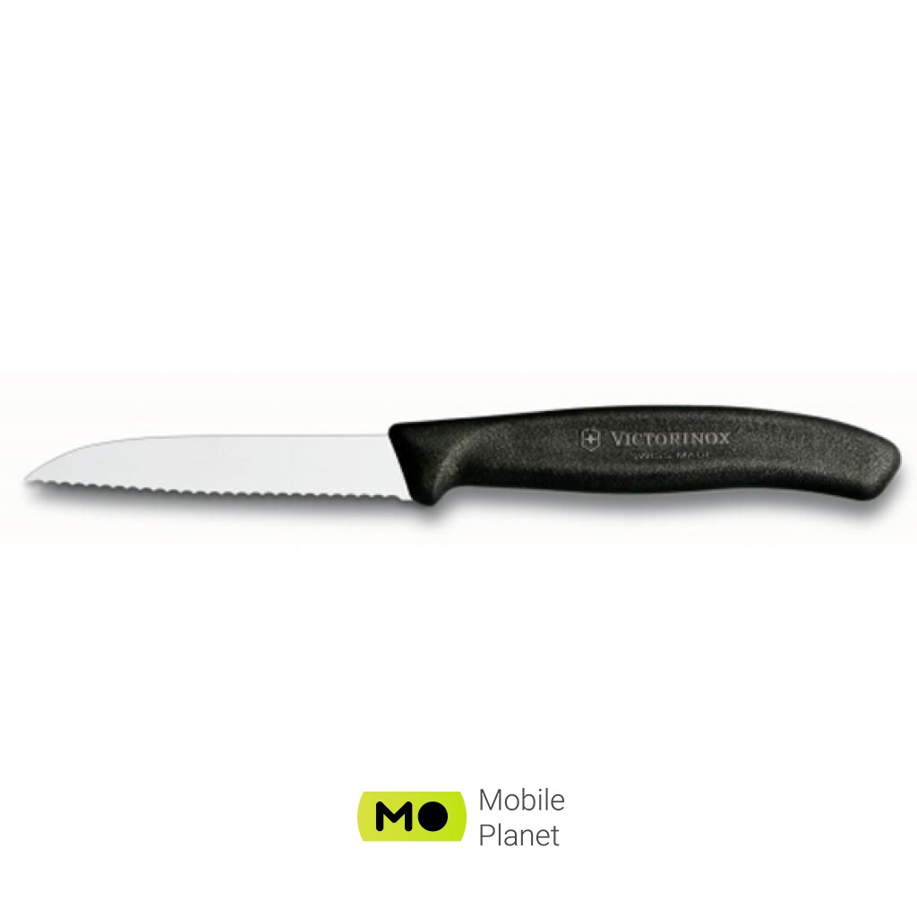 Victorinox SwissClassic для овочів 8см, хвилясте лезо, чорний (6.7433) (UA)