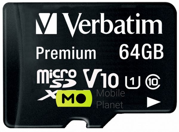 Карта пам'яті Verbatim CARD microSDXC 64GB Class 10 + SD-адаптер (44084) (UA)