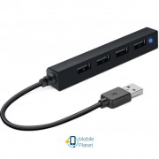 Speedlink SNAPPY SLIM USB Hub, 4-Port, USB 2.0, Passive, Black (SL-140000-BK) (UA)