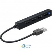 Speedlink SNAPPY SLIM USB Hub, 4-Port, USB 2.0, Passive, Black (SL-140000-BK) (UA)