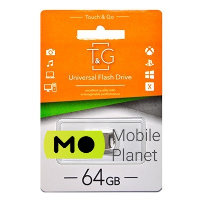 Флеш пам `ять 64GB T&G 105 Metal Series Silver (TG105-64G) (UA)