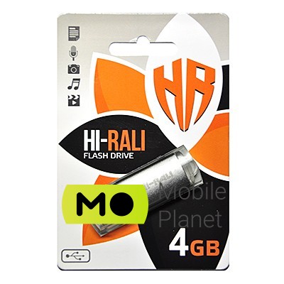 Флеш пам `ять 4GB Hi-Rali Rocket Series Silver (HI-4GBVCSL)
