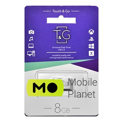 Флеш пам `ять 8GB T&G 105 Metal Series Silver (TG105-8G) (UA)