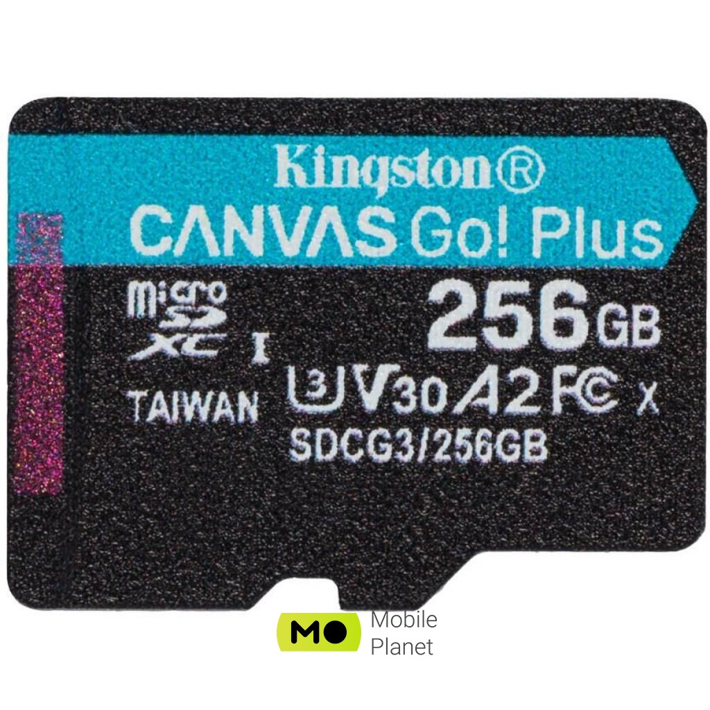 Карта памяти Kingston 256GB microSDXC class 10 A2 U3 V30 Canvas Go Plus (SDCG3/256GBSP)