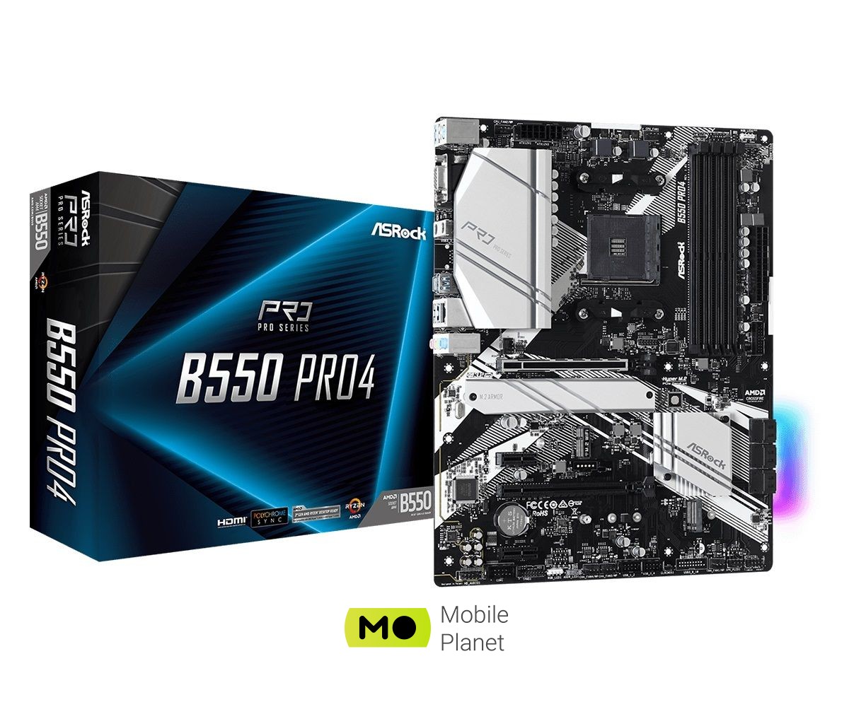 Материнська плата ASRock B550 Pro4 Socket AM4 (UA)