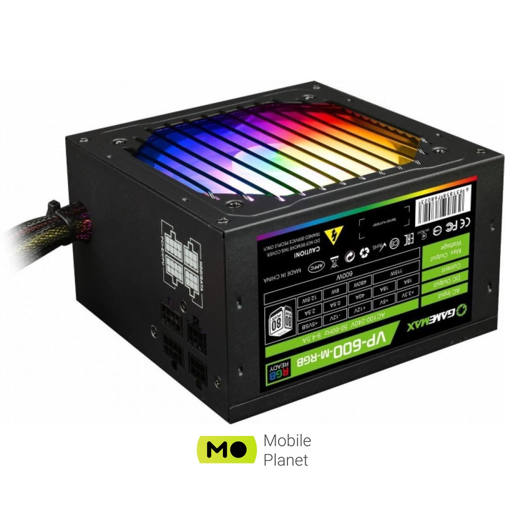 Блок живлення GAMEMAX 600W (VP-600-M-RGB) (UA)