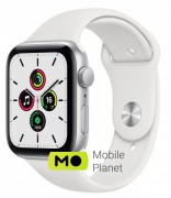 Apple Watch SE 44mm Silver Aluminium Case with White Sport Band (MYDQ2)