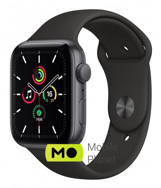 Часы Apple Watch SE 44mm Space Gray Aluminium Case with Black Sand Sport Band (MYDT2)