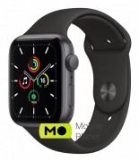 Apple Watch SE 44mm Space Gray Aluminium Case with Black Sand Sport Band (MYDT2)