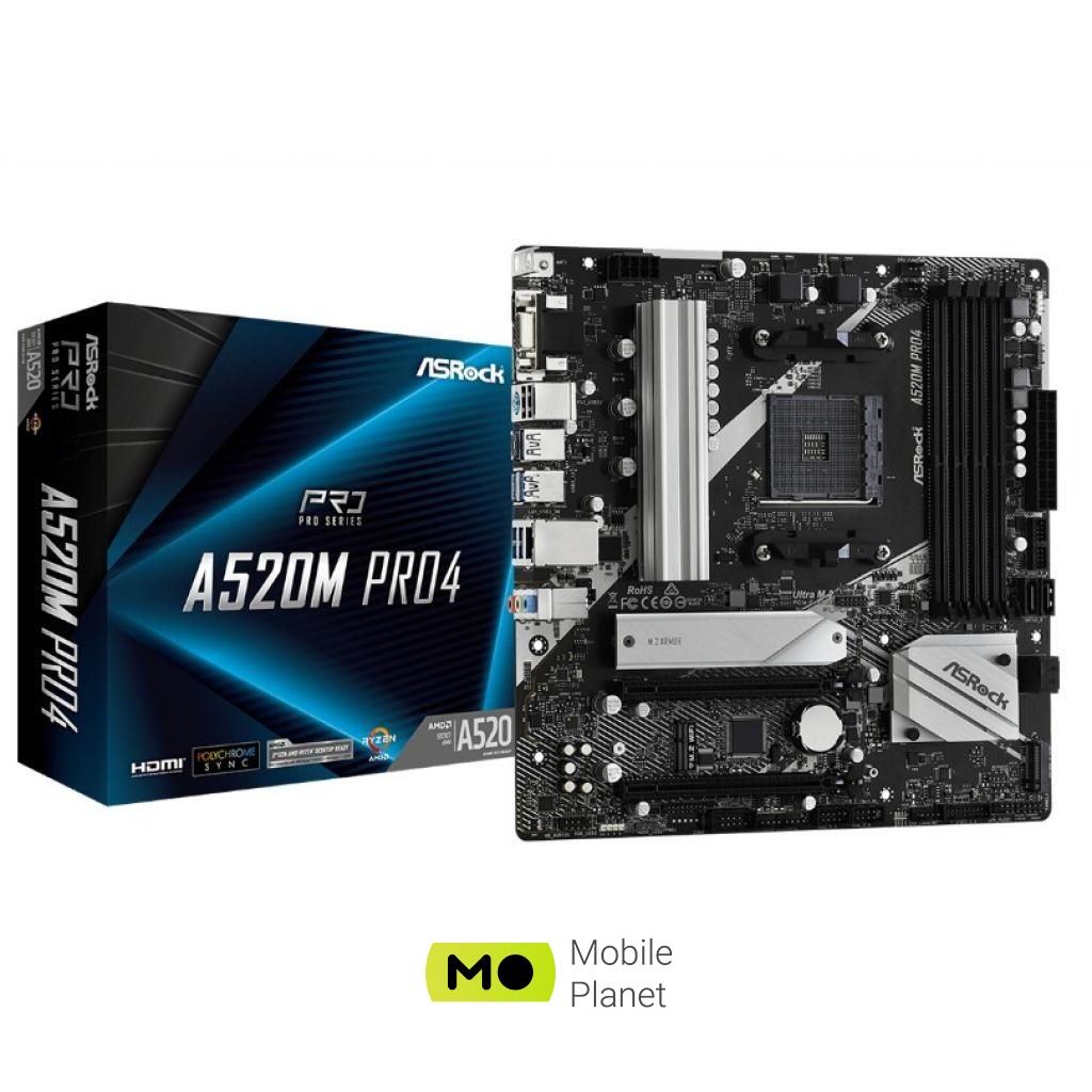 Материнська плата ASRock A520M PRO4 (UA)