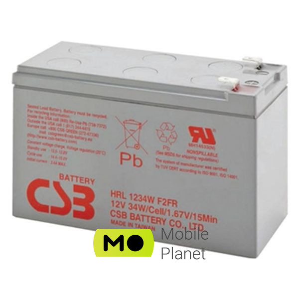 Аккумуляторная батарея CSB 12В 9Ач (HRL1234WF2FR) (UA)