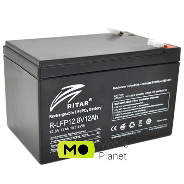 Акумуляторна батарея LiFePo4 Ritar R-LFP 12.8V 12Ah (UA)