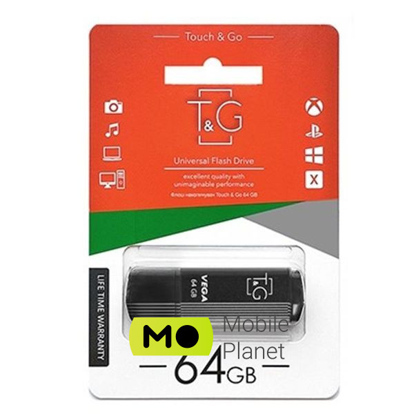 Флеш пам `ять USB 64GB T & G 121 Vega Series Black (TG121-64GBBK)
