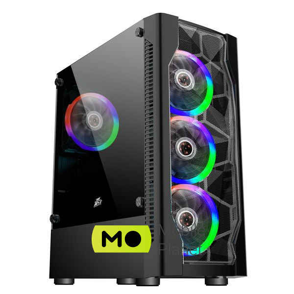 Корпус 1stPlayer D4-4R1-BK Color LED Black без БП (UA)