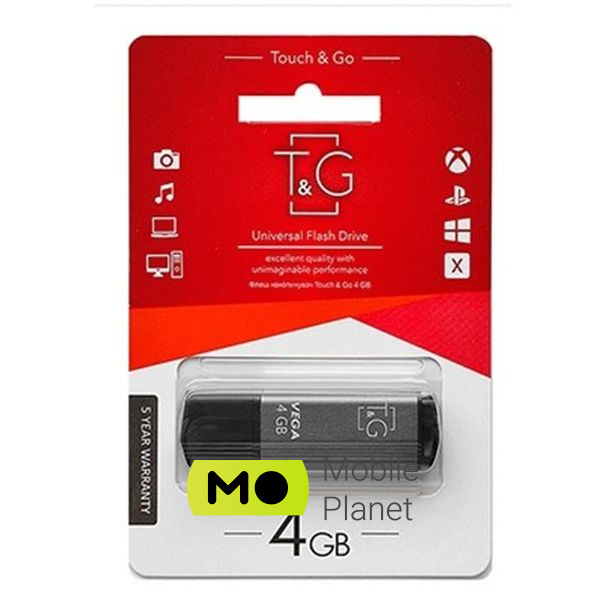Флеш память USB 4GB T&G 121 Vega Series Grey (TG121-4GBGY)