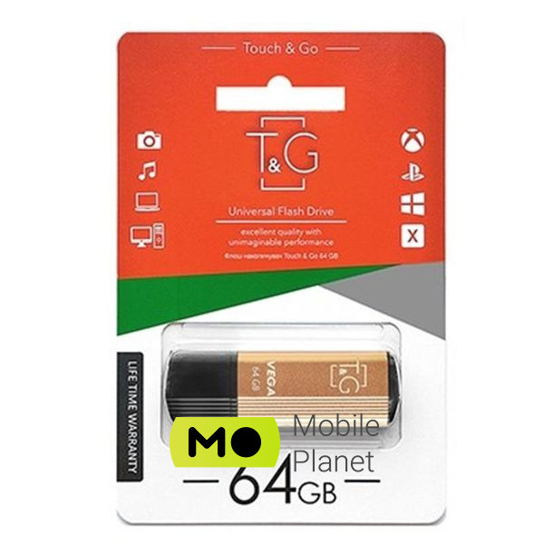 Флеш пам `ять USB 64GB T & G 121 Vega Series Gold (TG121-64GBGD)