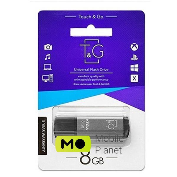 Флеш память USB 8GB T&G 121 Vega Series Grey (TG121-8GBGY)